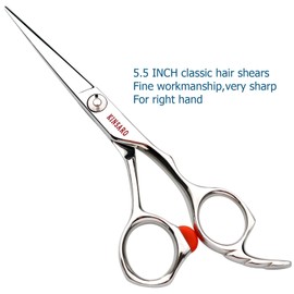 Hair Cutting Scissors Professional 5.5 inch Sharp Hair Cutting Shears Barber Scissors Shears Made of High-end Japan 440c Stainless Steel Orange Stop Block for Hairdresser Barber or Home Use KINSARO