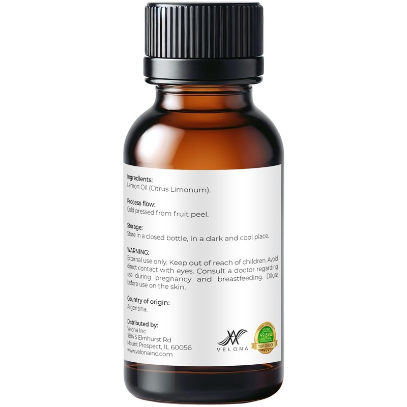 Lemon Essential Oil by Velona - 0.5 Fl Oz |