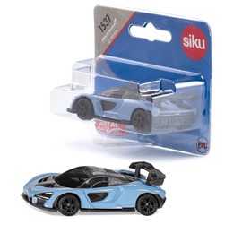 Siku 1537 McLaren Senna Sports Car, Metal/Plastic, Light Blue, Rubberised Tyres, Toy Car for Children