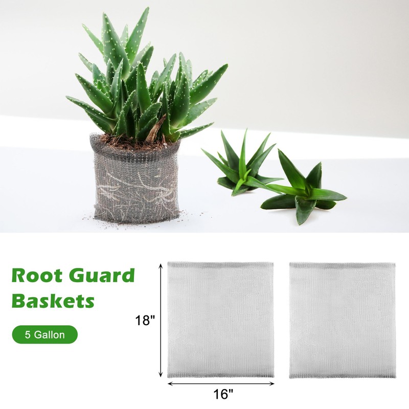 Yoption 6 Pack Plant Root Guard Baskets, Reusable Stainless Steel