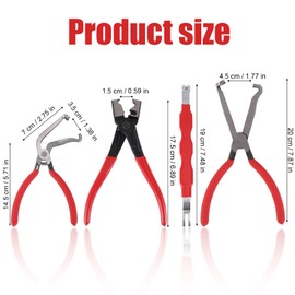 BOXOB 4pcs Automotive Electrical Disconnect Pliers Set, Straight & 60° Angled Connector Pliers Anti-Slip Grip Automotive Electrical Tools for Fuel Injectors Spark Plugs Sensors