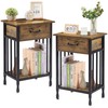 VECELO Nightstands, Industrial Side Table/End Tables with Drawer and Storage