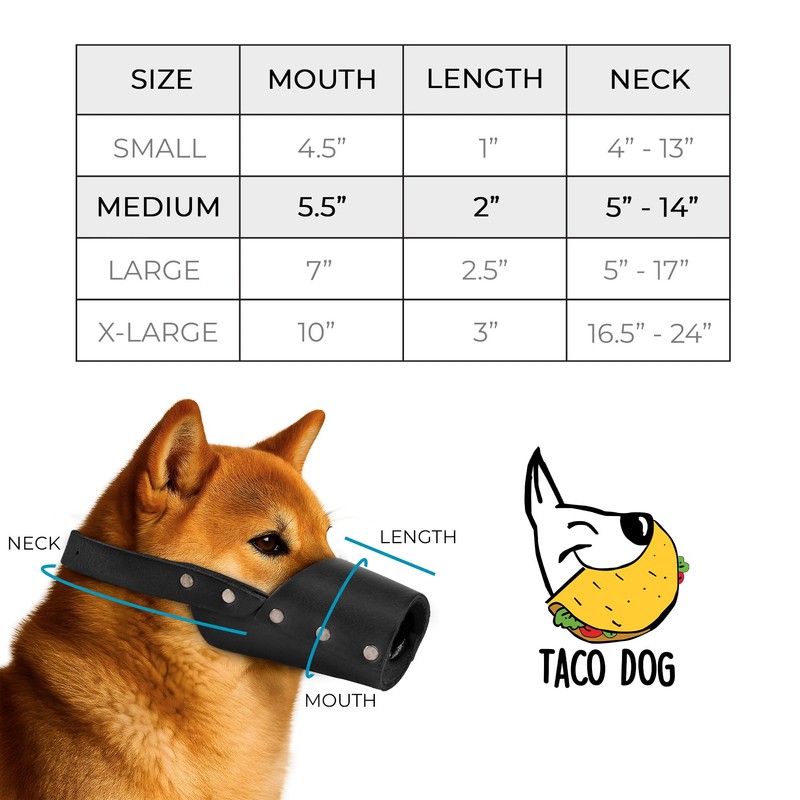 Taco Dog, Leather Dog Muzzle Guard Handmade from Full Grain