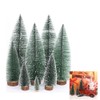 Pack of 8 Mini Green Artificial Christmas Trees, Miniature Small