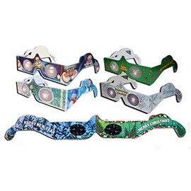 3D Christmas Glasses - Holiday Eyes (R) Christmas Glasses 5 Pair Variety Pack - See Santa, Snowman, Reindeer, Snowflake and 1 Christmas/New Years Fireworks Glasses - All Folded - Ready to wear