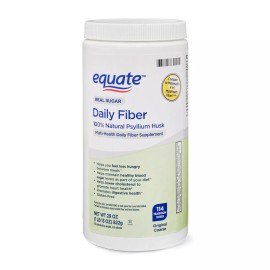 Equate Daily Fiber Supplement Powder 100% Natural Psyllium Husk 114 Doses, 29 oz