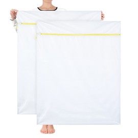 OTraki Wäschenetz xxl, Wäschesack Groß 90x110cm 2 Stücke Wäschebeutel Wiederverwendbare Wäschenetze mit Reißverschluss wäschenetz groß für gardinen Haustier Plüschtier Waschmaschine
