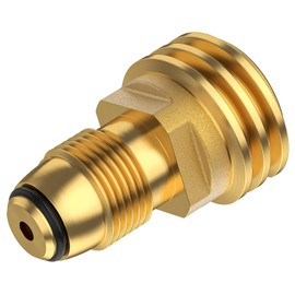 1pcs POL to QCC1 Propane Tank Adapter, Old to New Propane Adapter Fitting, 5-100LB Propane Tank Adapter Converts POL LP Tank Service to QCC1/Type1 Hose or Regulator, 100% Brass (1)