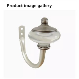 Lauren Hancock Acrylic Urn Brush Nickle drapery hold back 1 Pr. 4 Avail. New Old