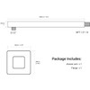 Square Shower Arm with Flange 16 Inch Wall Mounted Rainfall