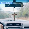 Cross Car Pendant, 2D Flat Acrylic Car Rear View Mirror