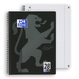 Oxford Touch College Notepad A4 Squared with Double Margin 80 Sheets Black