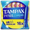 Tampax Compak Pearl Tampons, Regular With Applicator, 16 Tampons (16