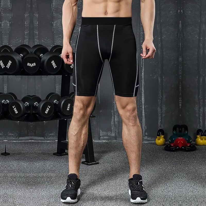 ORBU Men's Compression Half Tights with Pockets for Training, Muscle