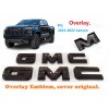 Auto Front & Rear GMC Gloss Black OVERLAY Emblem Badge