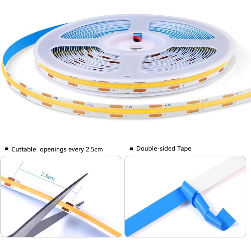tlinkosta Cabinet Light COB LED Strip Lights 6-in-1 Dimmable Touch