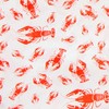 Lobster 54" INCH White Square Table Topper: Red Crawfish Pattern