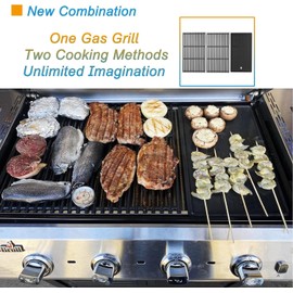 BBQration 17" Cooking Grates and Griddle for Charbroil Tru-Infrared 4-Burner Grill 463242716 463242715 466242716 463257520 463276016 463276016 Charbroil Grill Replacement Parts