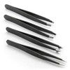 Multi-Purpose Beauty Tweezers for Ingrown Hairs, Beards, and Eyebrows 4-Piece Tweezer Pouch Set 2ea