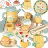 UCAMP Children's Wooden Tea Set, Wooden Toy, 23 Pieces Tea