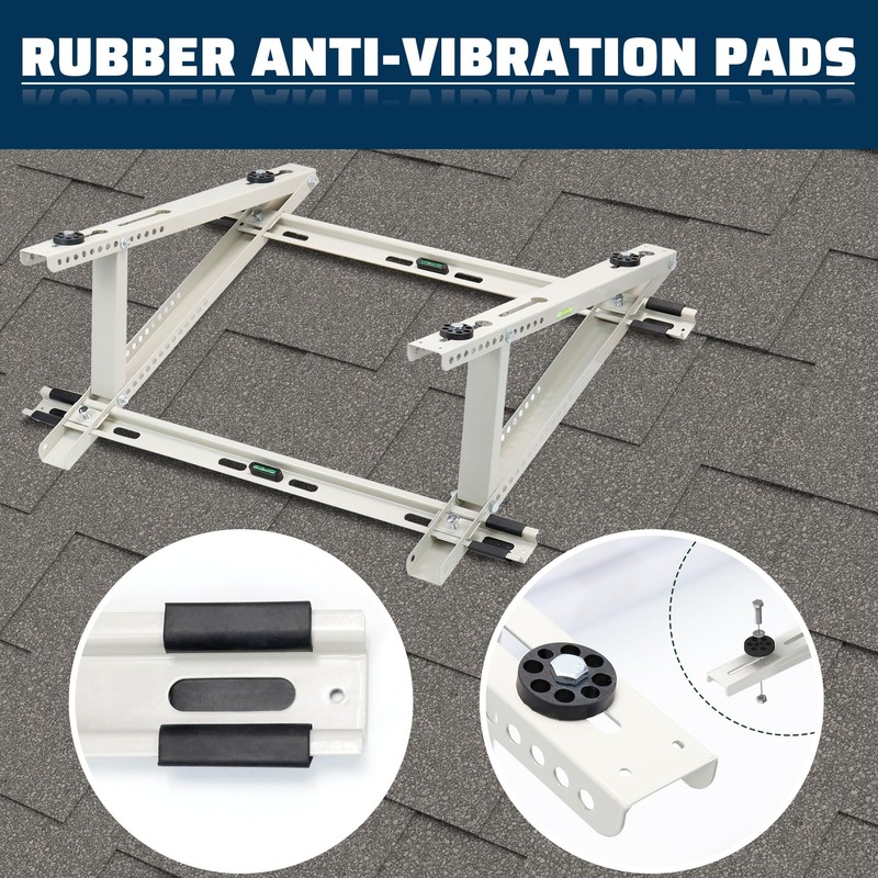 Pearwow Air Conditioner Rooftop Mount Mini Split Bracket, Adjustable Rooftop
