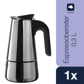 LEONARDO HOME 018772 Cafè Per Me Espresso Maker 0.3 L 18/8 Stainless Steel