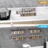 PMMASTO Adhesive Acrylic Spice Rack Organizer for Wall with 2