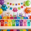 24 Fun Reusable Monster Drinking Straws for Birthday,Halloween Party Favors