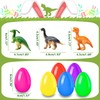 UPINLOOK 24Pcs Easter Eggs with Dinosaurs Inside, Easter Basket Stuffers