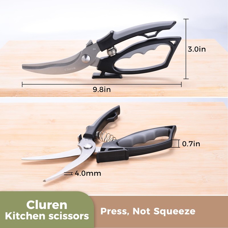Cluren Kitchen Shears & Scissors Heavy Duty with Self-Standing Base