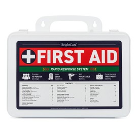 First Aid Kit for Business, Wall Mountable & Portable with Hard Case, OSHA Compliant for Businesses, Office, Restaurants, Work Vehicles, Retail & Service Spaces - 200 Piece - Medium