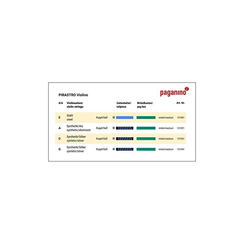 Violino Violin Strings Set of Pirastro