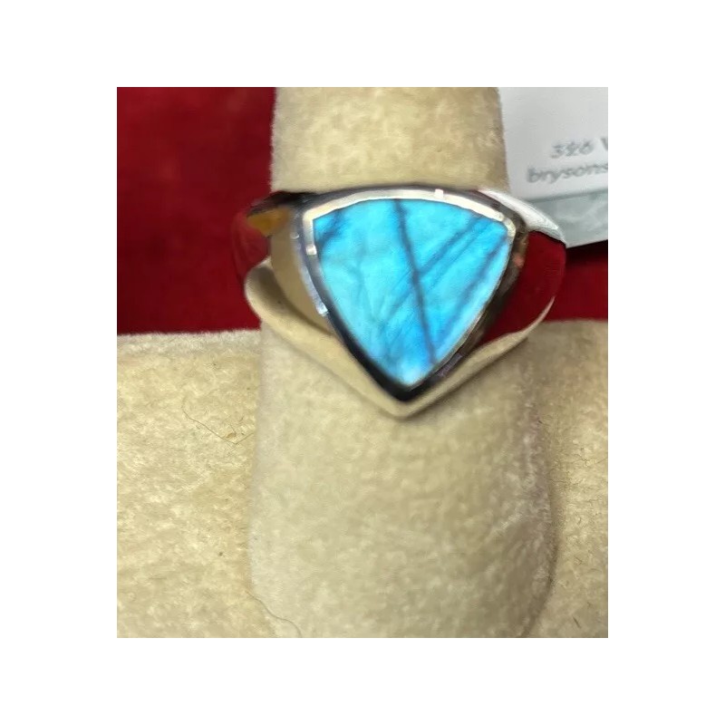 Natural Creations mens sterling silver ring Size 8 Labradorite