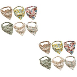Mikinona 2sets Adjustable Headband Floral Print Scarves for Women Comfortable Hairband for Daily Use 6pcs*2