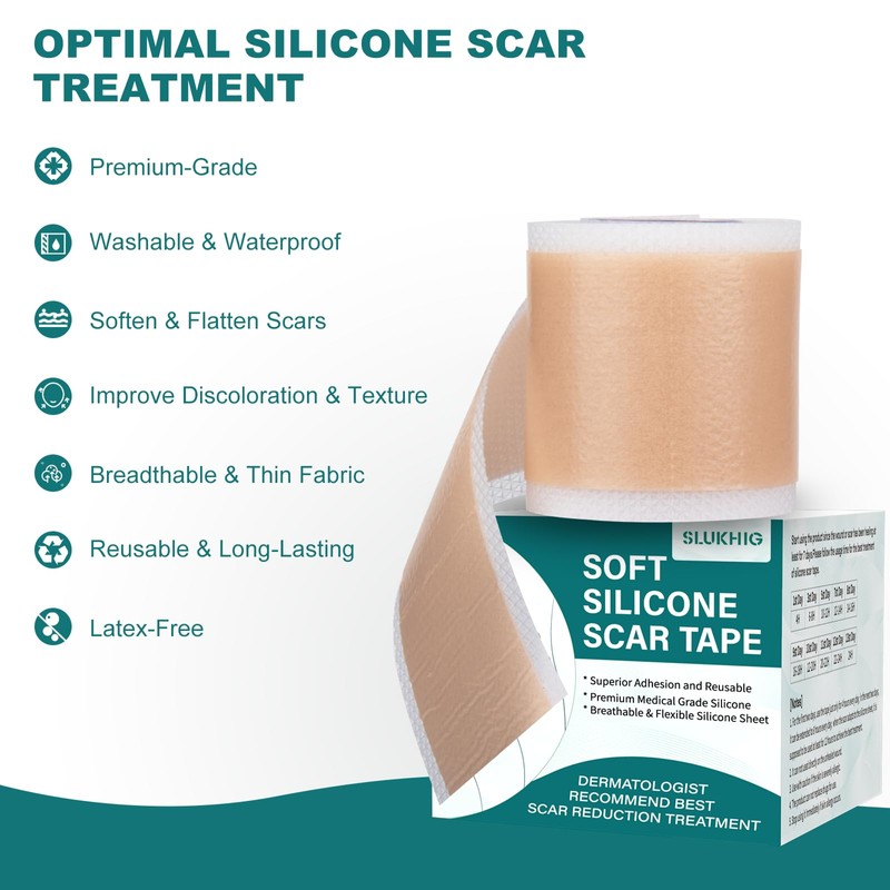 Silicone Scar Sheets (1.6"x 79" Roll-2M), Silicone Scar Tape for