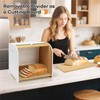 Thalomely Bread Box for Kitchen Countertop, Double Layer Bamboo Bread