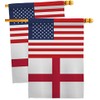 England US Friendship House Flags 2 pcs Pack Regional USA