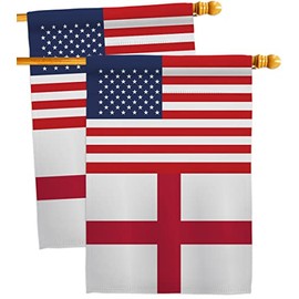 England US Friendship House Flags 2 pcs Pack Regional USA American Alliance World Country Particular Area Small Decorative Gift Yard Banner Made In 28 X 40