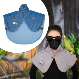 Baoblaze Parrot Anti Scratch Shoulder Protector Cape Wear Resistant Anti Bite with Hang Bird Anklet and Bells for Cockatiels Parakeets, Blue