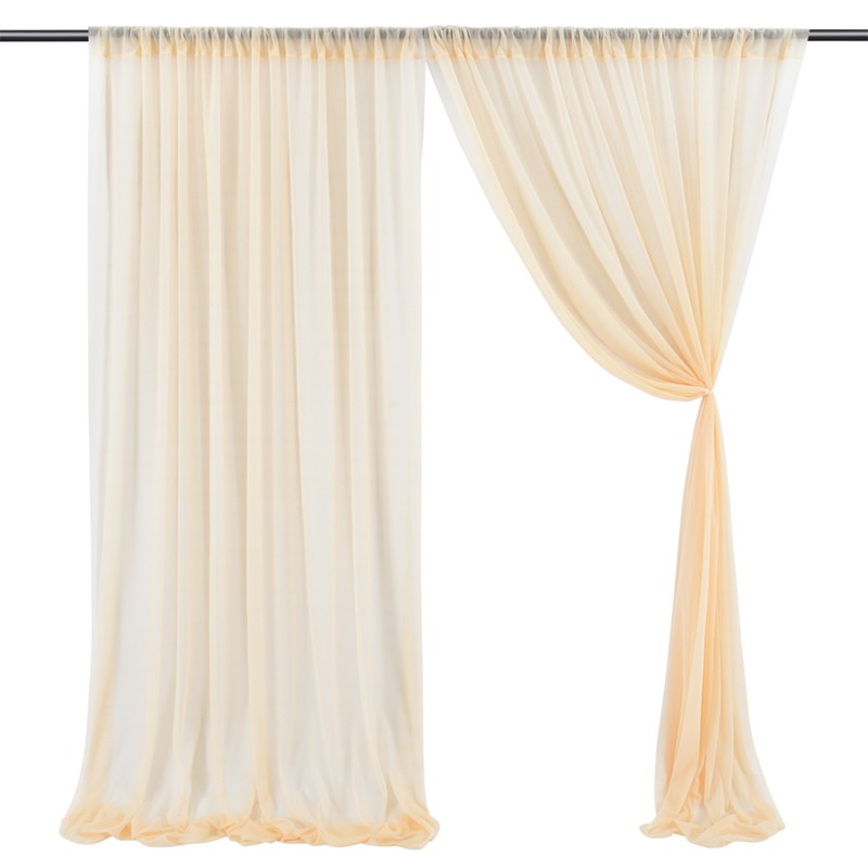 Backdrop Curtain Champagne 1.5x2.15m Yarn Durable Backdrop Drape for Wedding