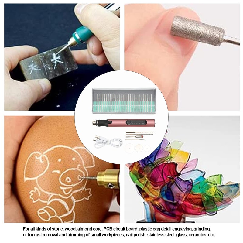 Cordless Electric Engraving Pen Kit, 3 Speed Adjustable Rechargable Engraving