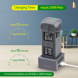 LYONGTECH 100W USB Battery Charger with Storage Charge for DJI Mavic 4 Pro,Two-Way Single Charging Hub Drone Accessories