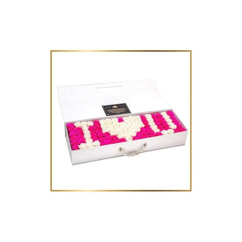 Love Suitcase - Color: Pink and White