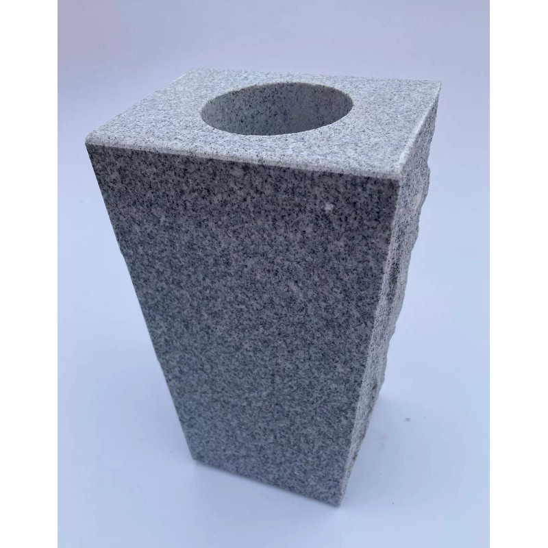 Granite Vase Tapered (5"x4"x9") Gray Cemetery Grave