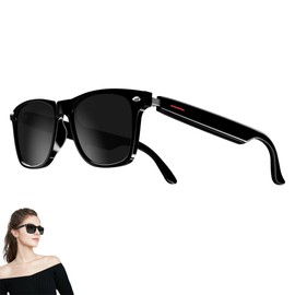 Smart Bluetooth Glasses,for Men & Women, Touch Control, Outdoor UV Protection and Voice Control, Hands-Free Calls (Black Sunglasses)