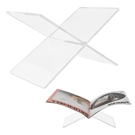 Acrylic Book Holder Transparent Coffee Table Book Stand, Acrylic Books Stand for Reading Open Books Display Stand for Cookbook, Magazines, Recipe, 6" x 11" x 6"