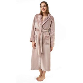 Turquaz Plush Robes For Women, Soft Warm Fleece Bathrobe for Women, Long Comfy Women's Robe