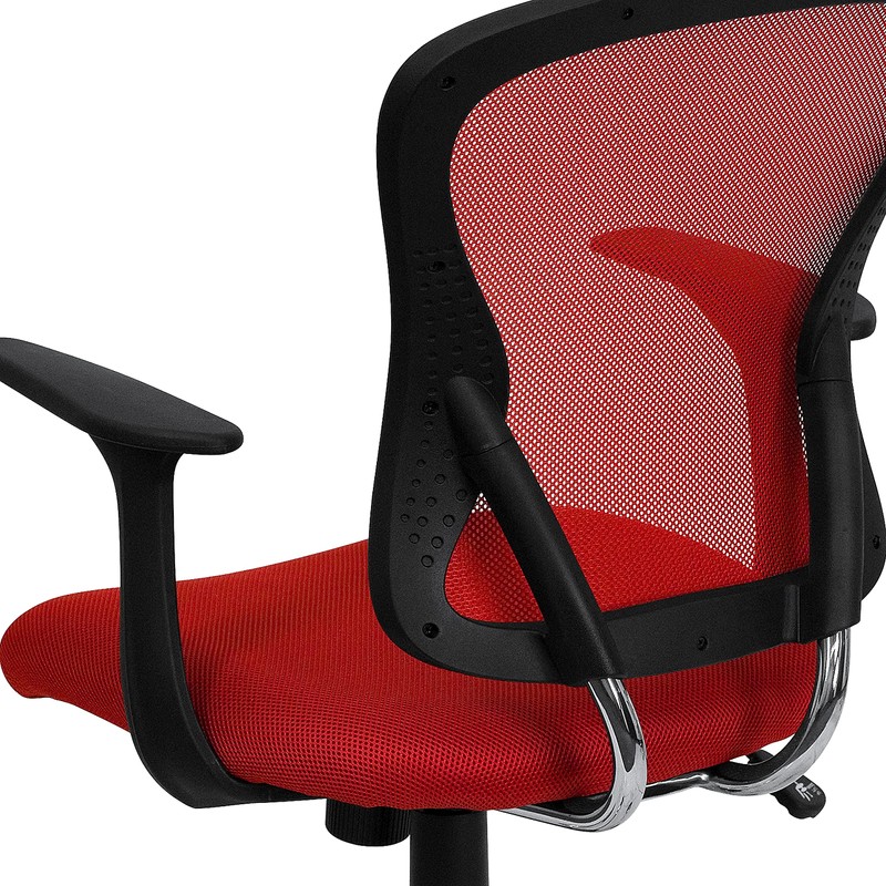 Flash Furniture Alfred Mid-Back Red Mesh Swivel Task Office Chair