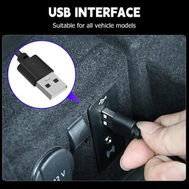 CGEAMDY Car LED Interior Lighting, Interior Lighting Atmosphere Light, Decorative Car, Car Ambient Light, USB Remote Control, Decorative Light Lamp, for Most Cars DIY Refit (Blue)