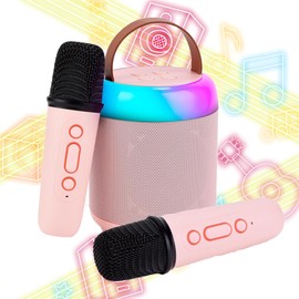 Mini Karaoke Machine,Portable Bluetooth Speaker with 2 Wireless Microphones for Kids Adults, Songs Toys for Boys and Girls Birthday Gifts Home Party Indoor Outdoor Activities